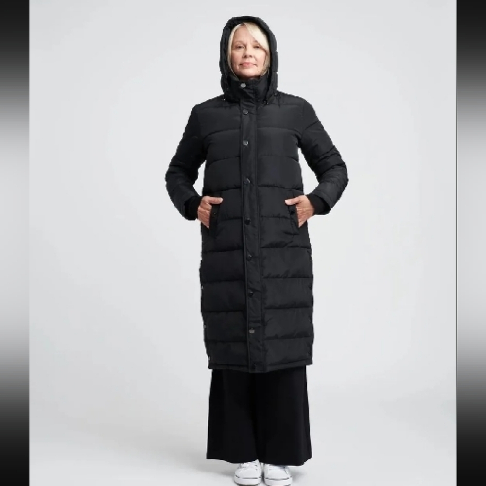 New Free People X Universal Standard Everest Black Hooded Long Puffer Coat 2-4